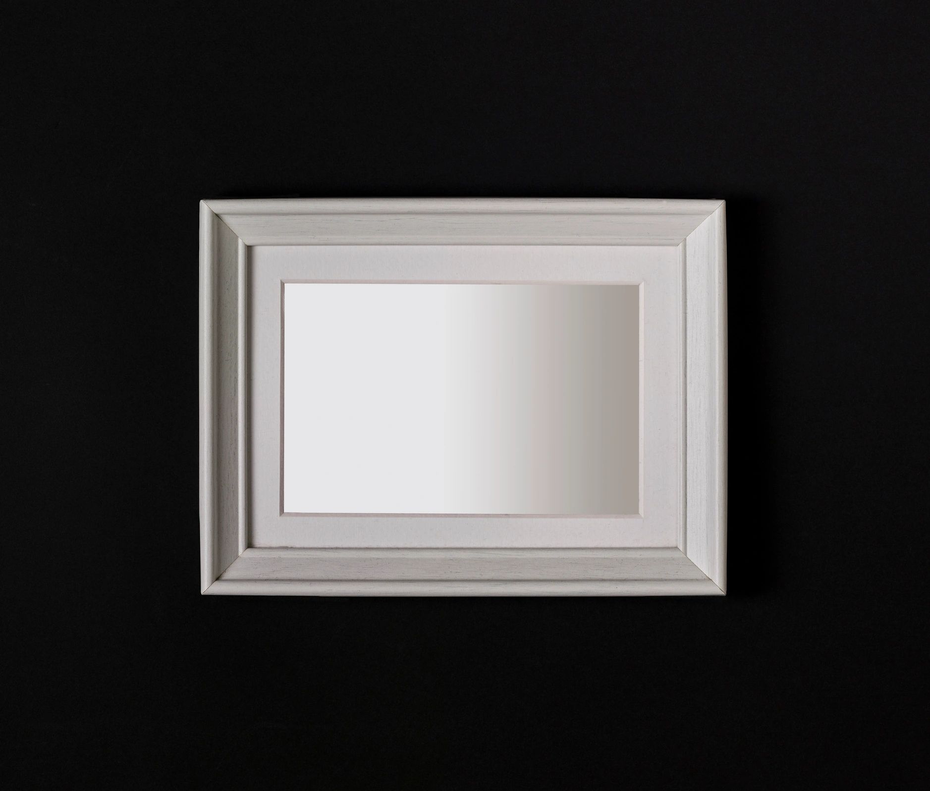 Minimal white frame on black background